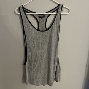 KORAL Activewear Women's Medium Tank Grey w/ Black Detail Open‎ Back